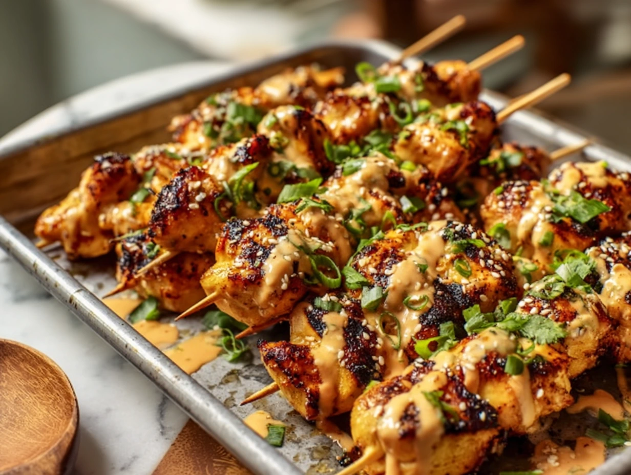 Bang Bang Chicken Skewers -