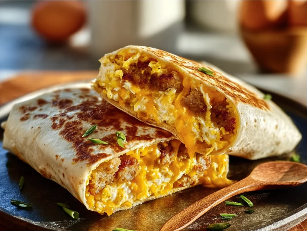 Cheesy Sausage and Egg Wraps -