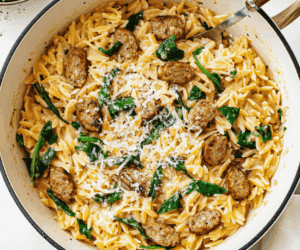 Orzo creamy chicken sausage recipe