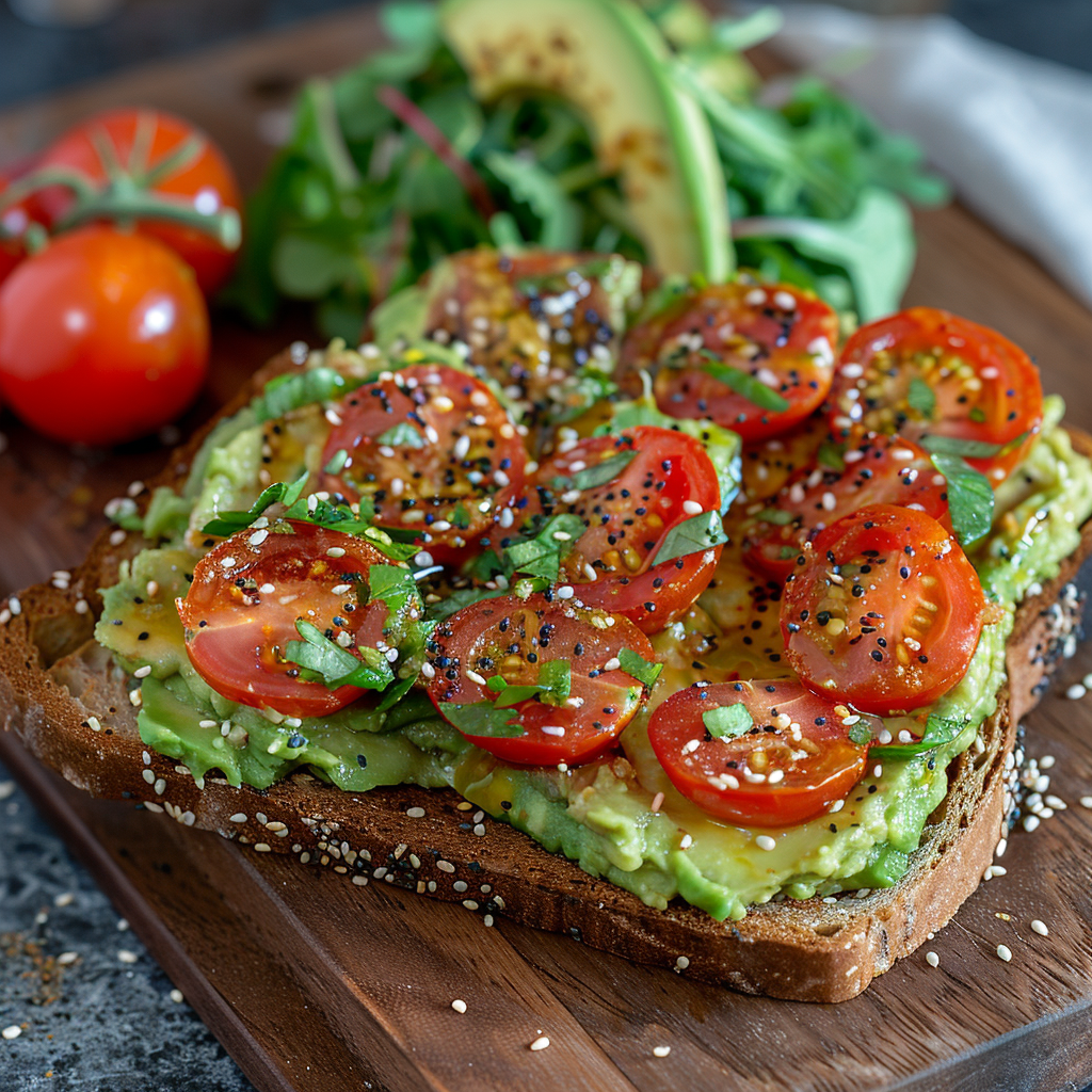 Avocado Toast with Cherry Tomatoes & Hemp Seeds: Irresistibly Delicious! 4 Avocado Toast with Cherry Tomatoes & Hemp Seeds