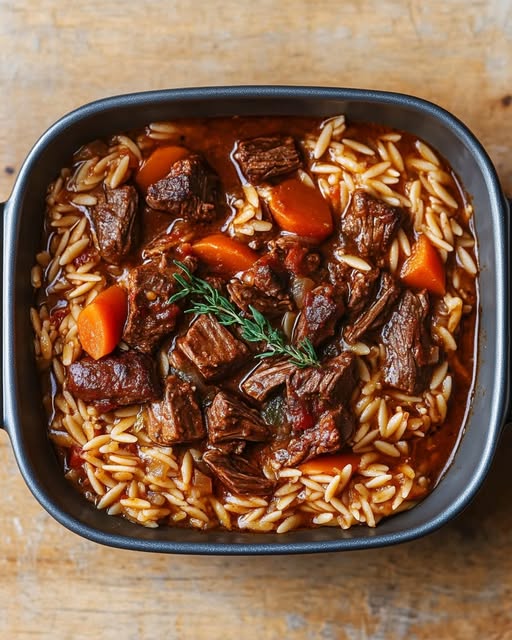 Beef Orzo Stew