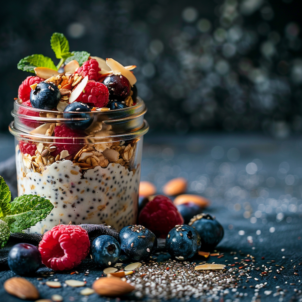 Berry Almond Overnight Oats with Flaxseed: Delicious & Healthy Breakfast Idea 2 Berry Almond Overnight Oats with Flaxseed