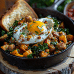 Breakfast Hash with Sweet Potato, Kale & Sausage