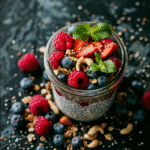 Chia Seed Pudding with Almond Milk & Berries