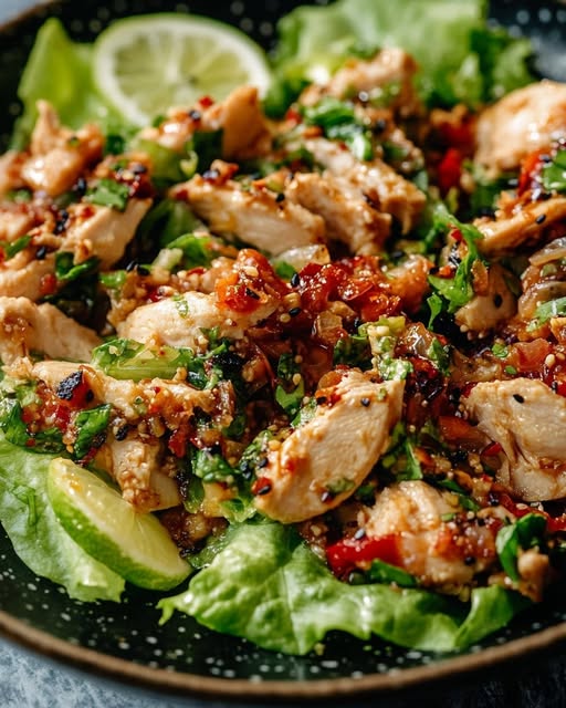 Chicken Larb Lettuce Wraps