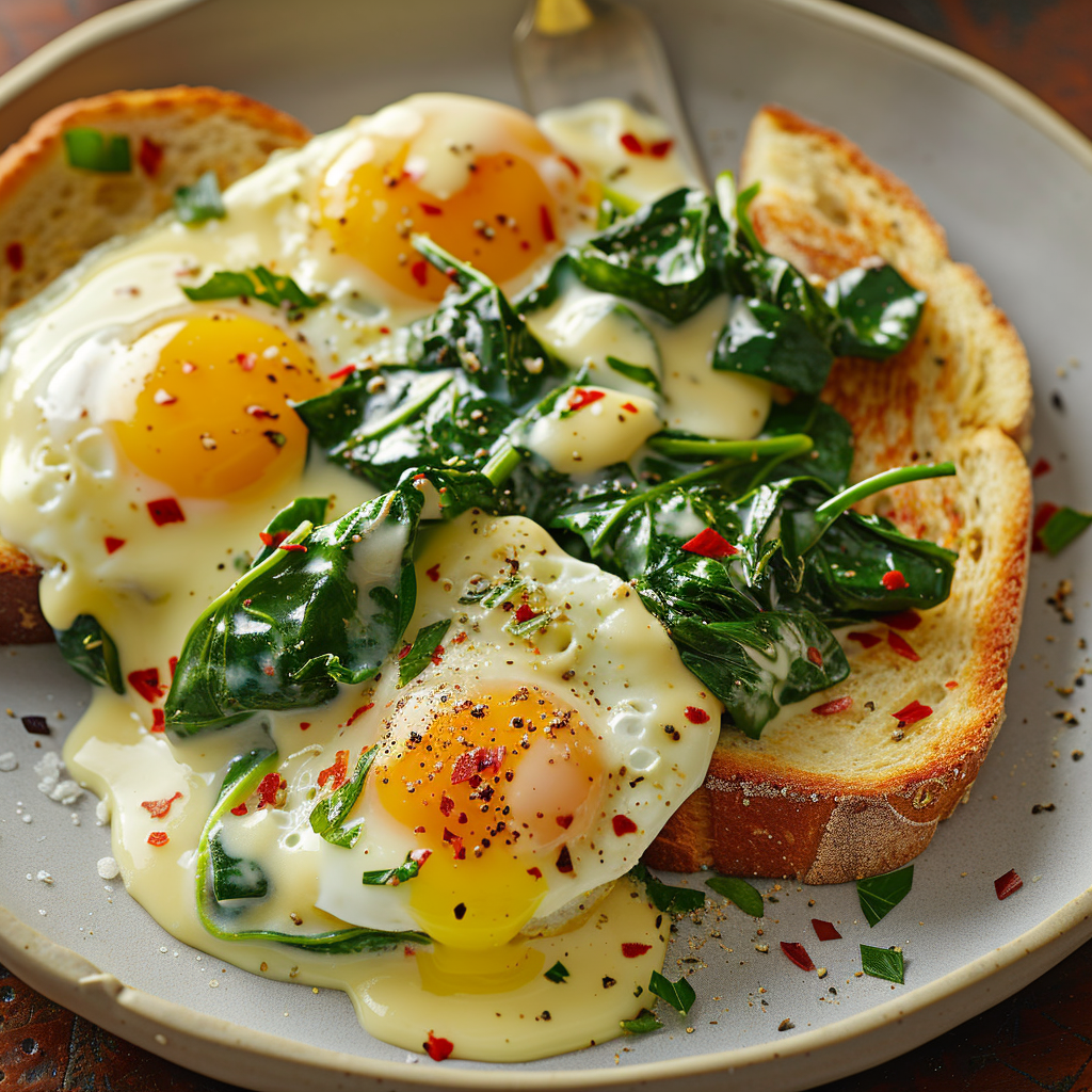 Eggs Florentine with Garlic Spinach: Irresistible Brunch Delight 2 Eggs Florentine with Garlic Spinach