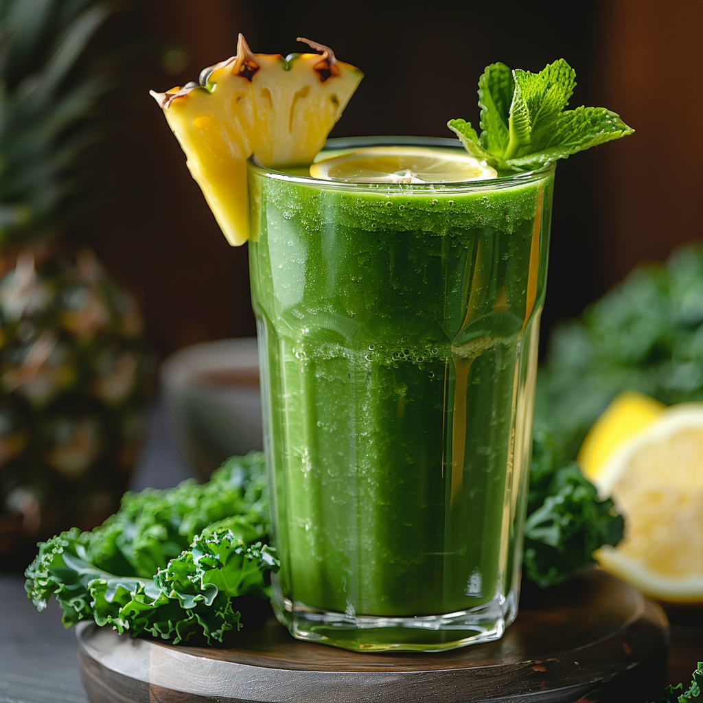 Green Detox Smoothie with Kale & Pineapple: Refreshing & Energizing Recipe 2 Green Detox Smoothie with Kale & Pineapple