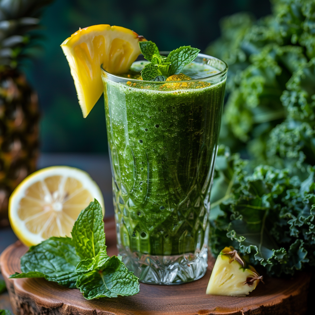 Green Detox Smoothie with Kale & Pineapple