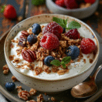 Maple Pecan Granola with Greek Yogurt