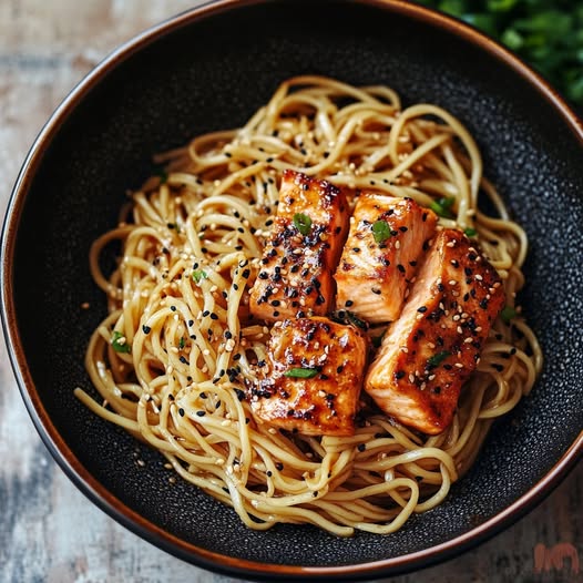 Salmon Garlic Noodles