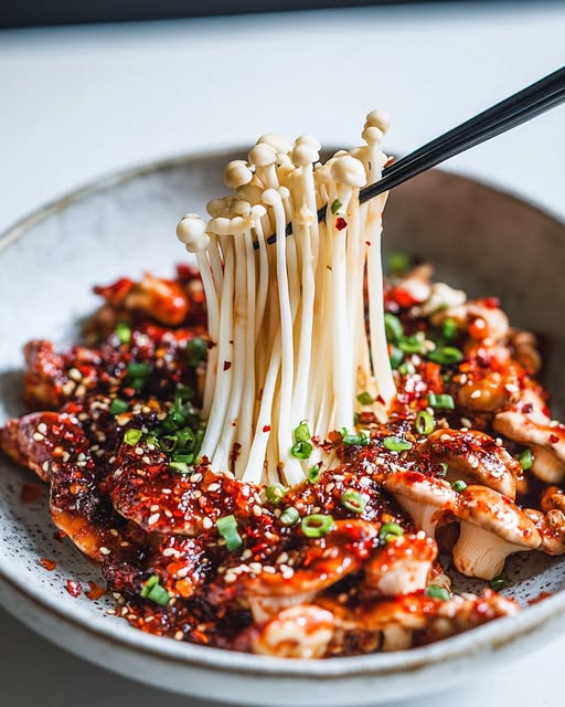 Spicy Enoki Mushrooms