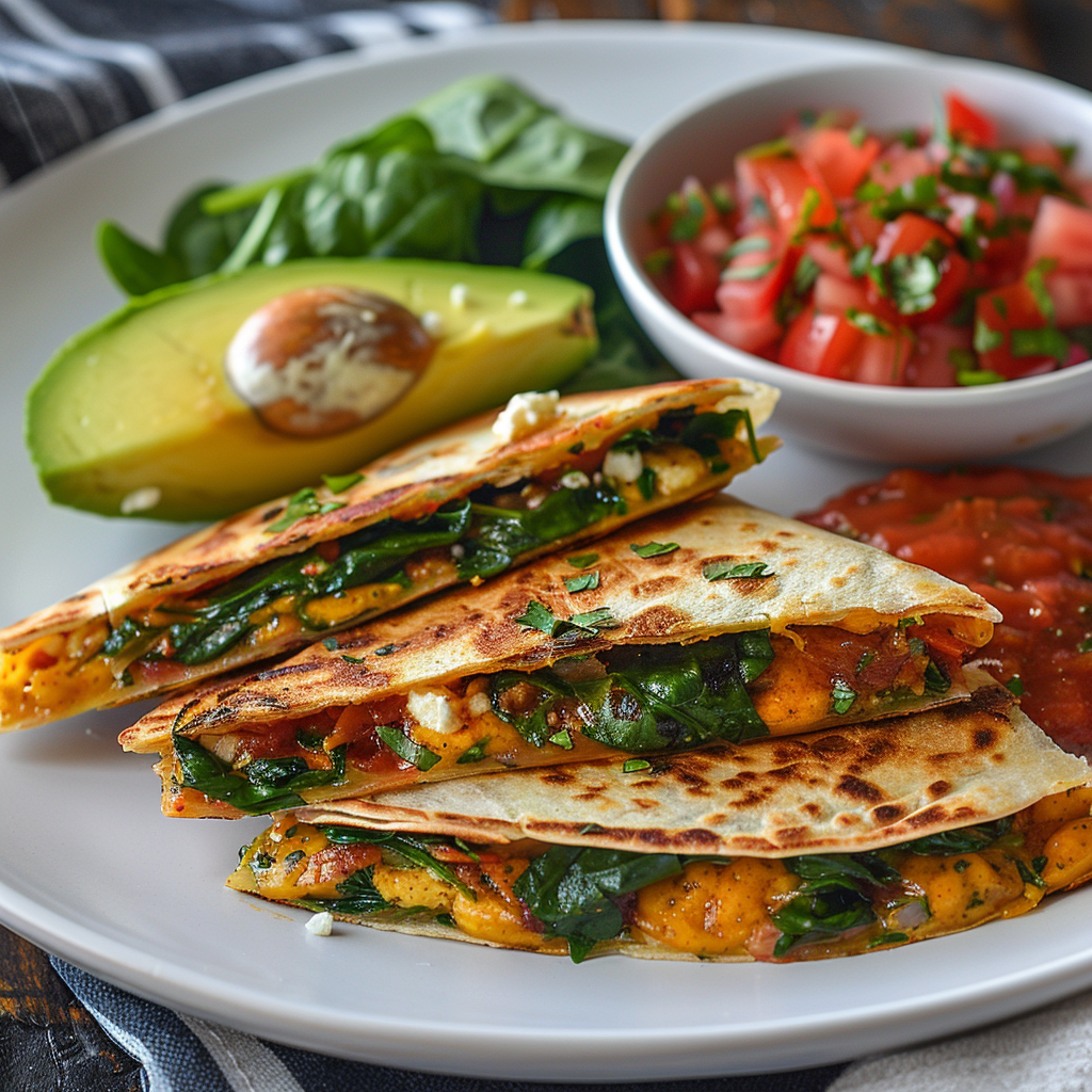Spinach & Feta Breakfast Quesadilla