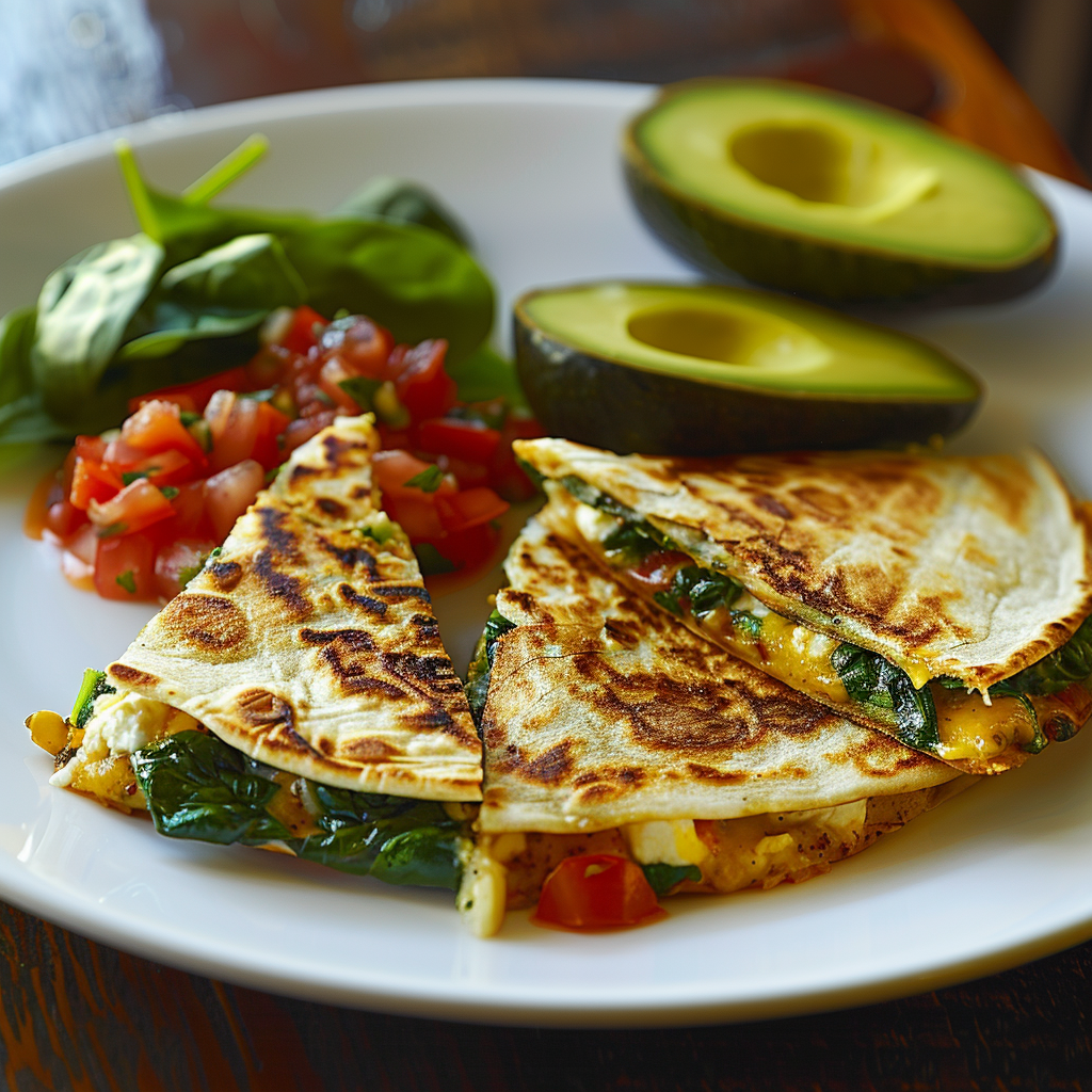 Spinach & Feta Breakfast Quesadilla: Quick & Delicious Morning Delight 2 Spinach & Feta Breakfast Quesadilla