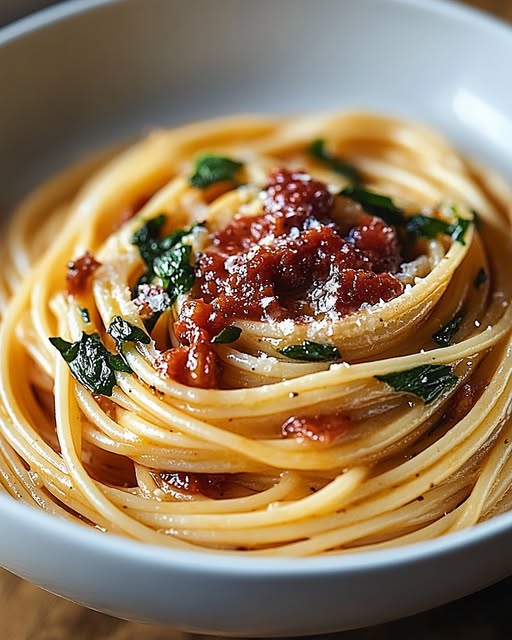 Spinach Tomato Spaghetti