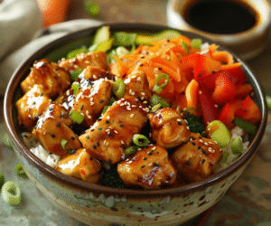 Asian Sesame Chicken & Veggie Bowl: Deliciously Healthy Meal Idea