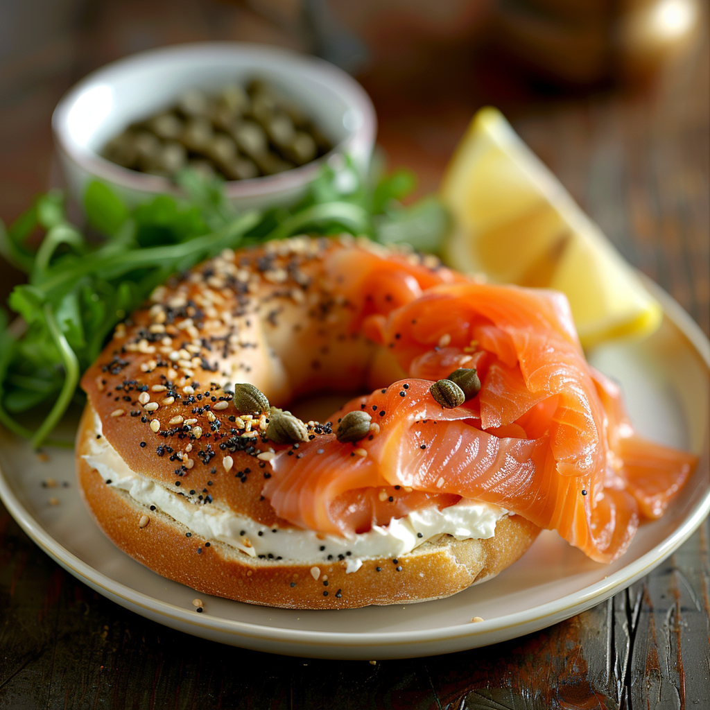 Bagel with Cream Cheese & Smoked Salmon: The Ultimate Breakfast Delight 2 Bagel with Cream Cheese & Smoked Salmon