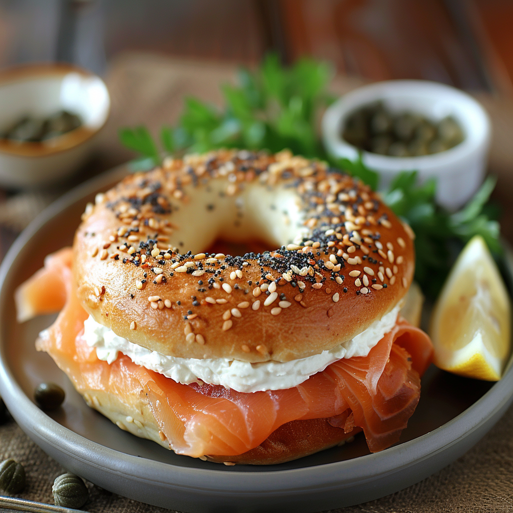 Bagel with Cream Cheese & Smoked Salmon: The Ultimate Breakfast Delight 4 Bagel with Cream Cheese & Smoked Salmon