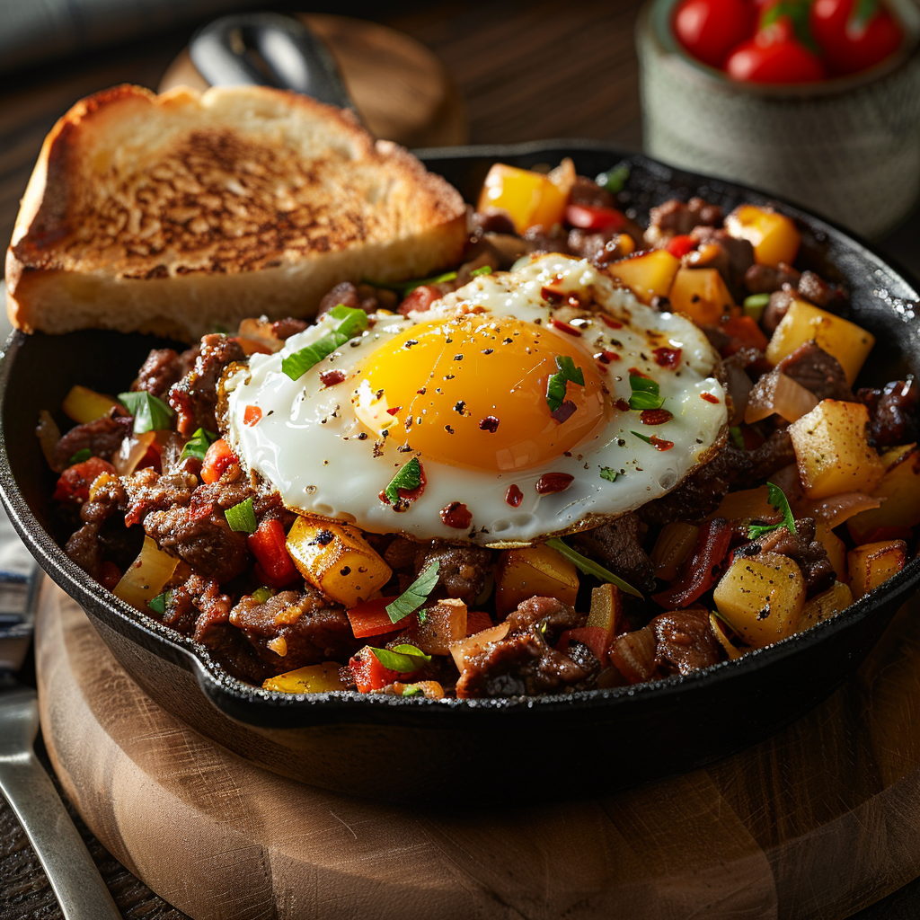Beef & Vegetable Breakfast Hash with Egg: Irresistibly Delicious Morning Delight 3 Beef & Vegetable Breakfast Hash with Egg