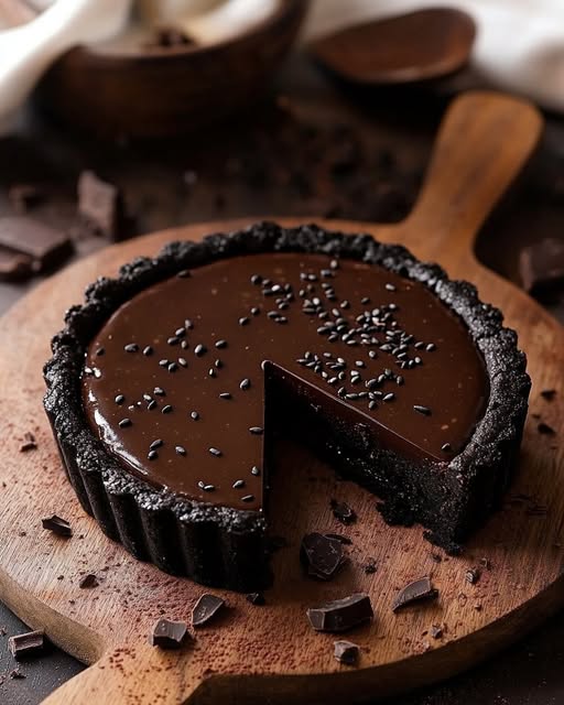 Black Sesame Chocolate Tart