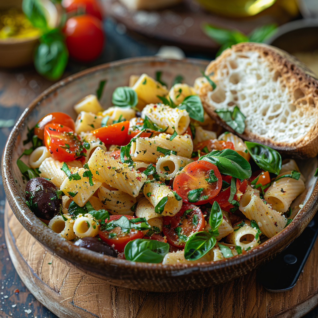 Caprese Pasta Salad with Cherry Tomatoes & Basil