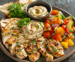 Chicken & Hummus Veggie Plate: Deliciously Healthy Power Meal
