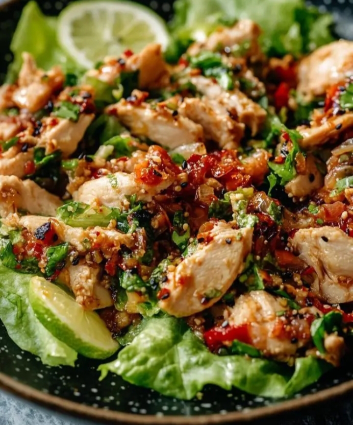 Chicken Larb Lettuce Wraps