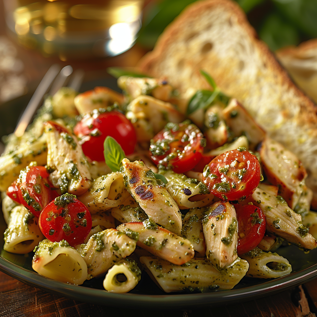 Chicken Pesto Pasta Salad: Irresistibly Creamy & Flavorful Delight 2 Chicken Pesto Pasta Salad