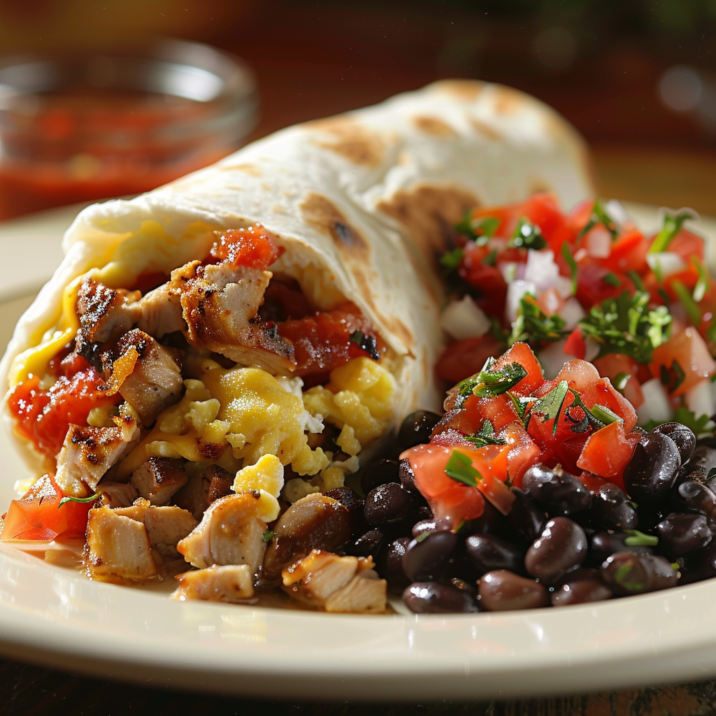Chicken Sausage Breakfast Burrito (High Protein)