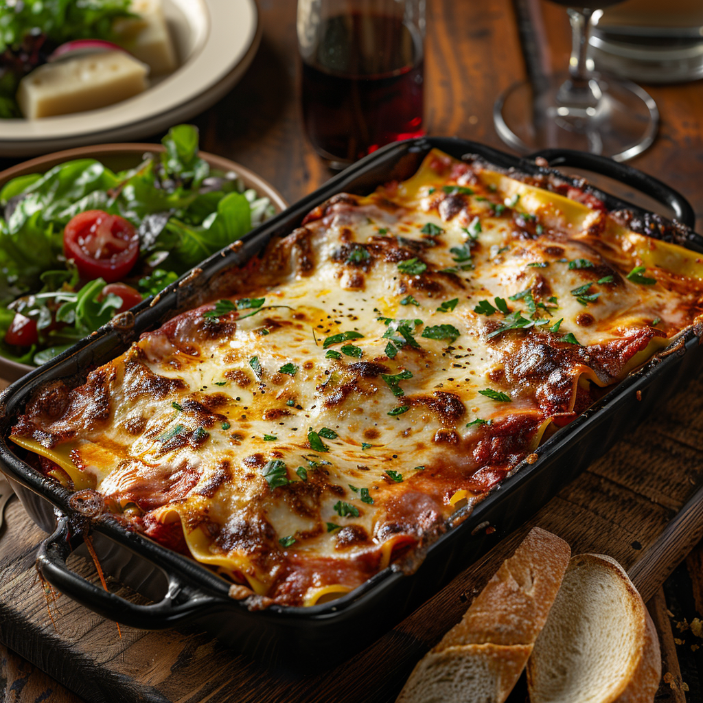 Classic Beef Lasagna with Mozzarella