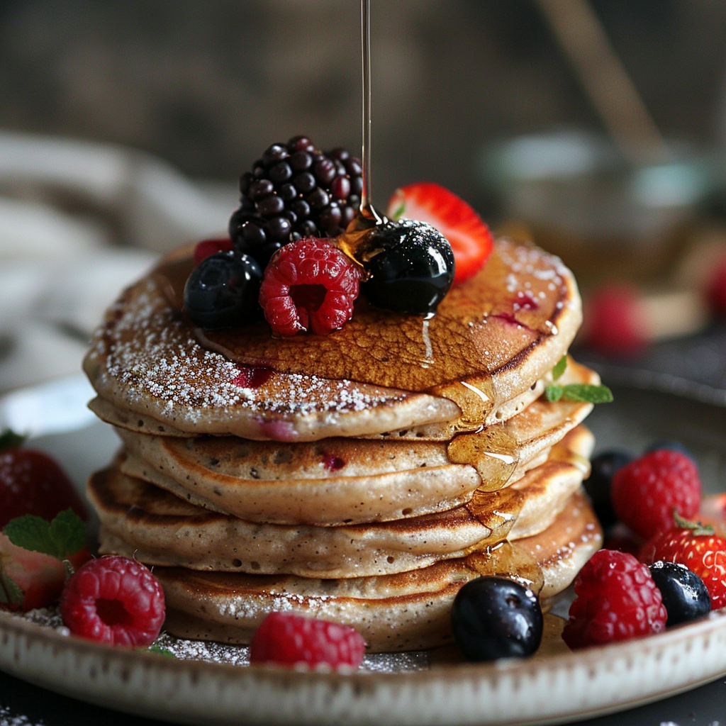 Cottage Cheese Protein Pancakes with Berries: Irresistibly Healthy Delight 2 Cottage Cheese Protein Pancakes with Berries