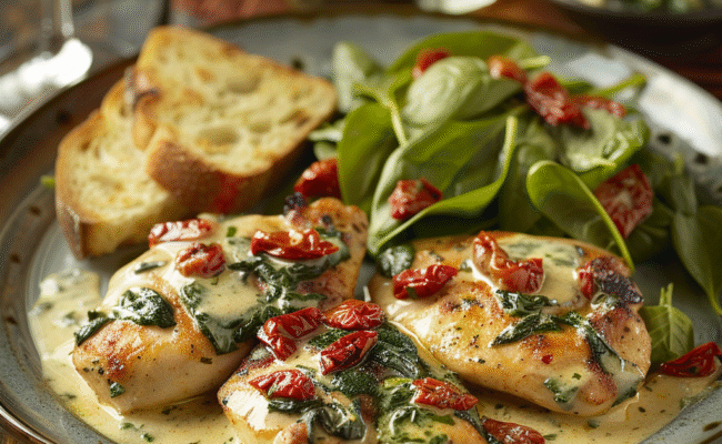 Creamy Tuscan Chicken with Spinach & Sun-Dried Tomatoes: Irresistibly Delicious!