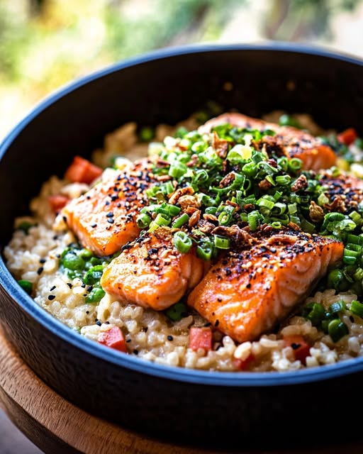 Crispy Salmon Risotto
