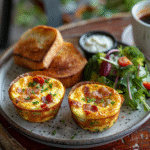 Egg Muffins with Bacon Bits & Broccoli