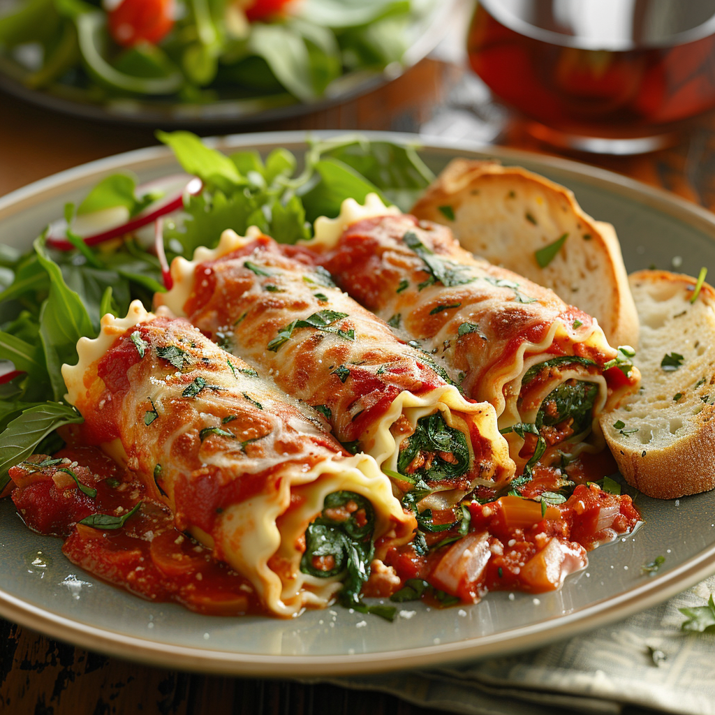 Family Style Lasagna Roll-Ups with Spinach: Irresistibly Cheesy & Easy! 2 Family Style Lasagna Roll-Ups with Spinach