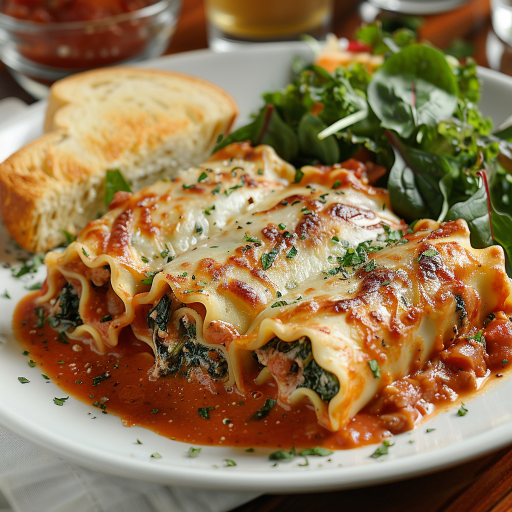 Family Style Lasagna Roll-Ups with Spinach