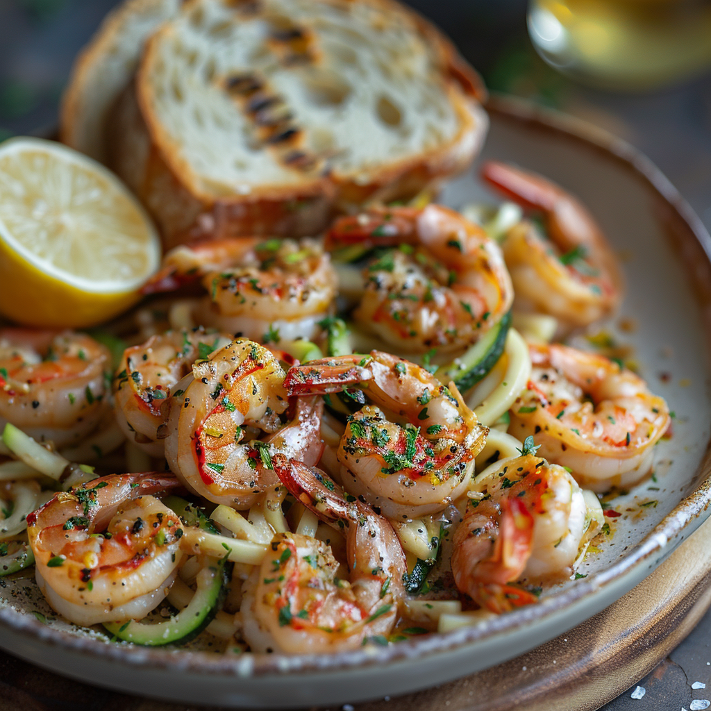 Five-Ingredient Lemon Garlic Shrimp with Zoodles: Quick & Delicious! 5 Five-Ingredient Lemon Garlic Shrimp with Zoodles