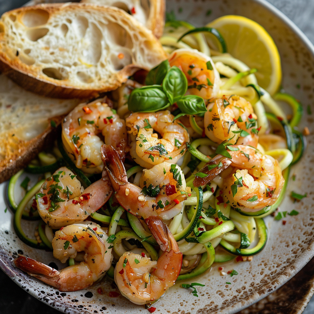 Five-Ingredient Lemon Garlic Shrimp with Zoodles: Quick & Delicious! 2 Five-Ingredient Lemon Garlic Shrimp with Zoodles