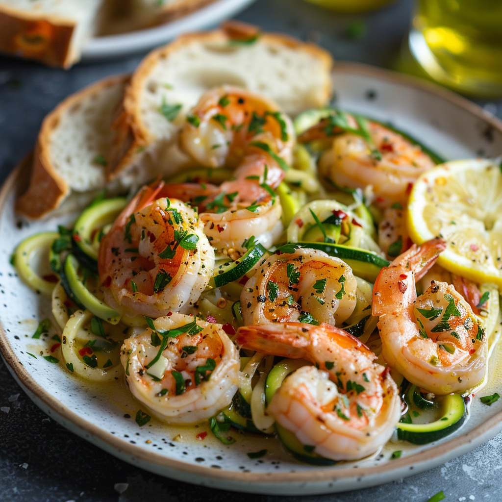 Five-Ingredient Lemon Garlic Shrimp with Zoodles: Quick & Delicious! 4 Five-Ingredient Lemon Garlic Shrimp with Zoodles