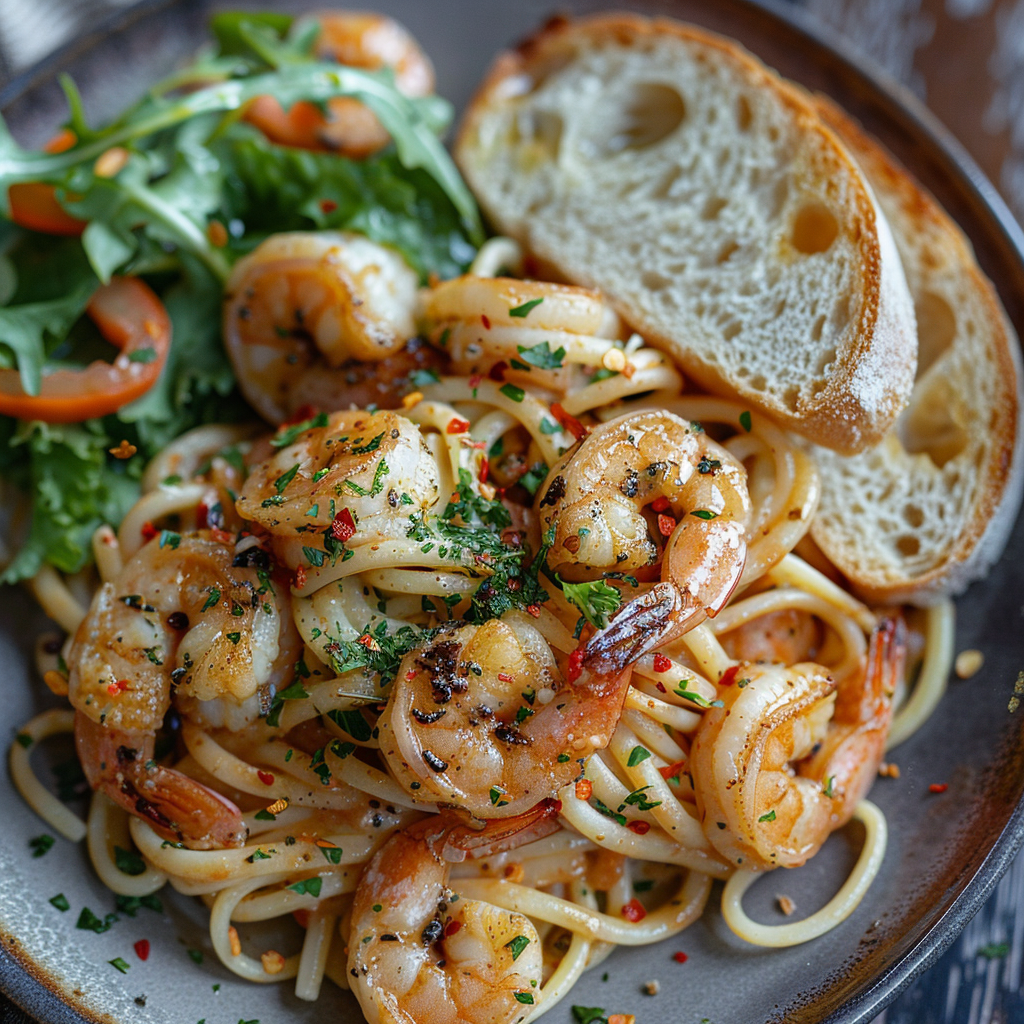 Garlic Butter Shrimp Pasta with Fresh Parsley