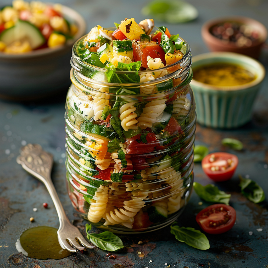 Grab-and-Go Mason Jar Pasta Salad