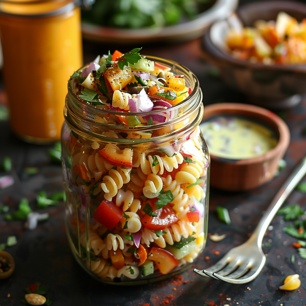 Grab-and-Go Mason Jar Pasta Salad: Quick & Delicious Lunch Idea 3 Grab-and-Go Mason Jar Pasta Salad