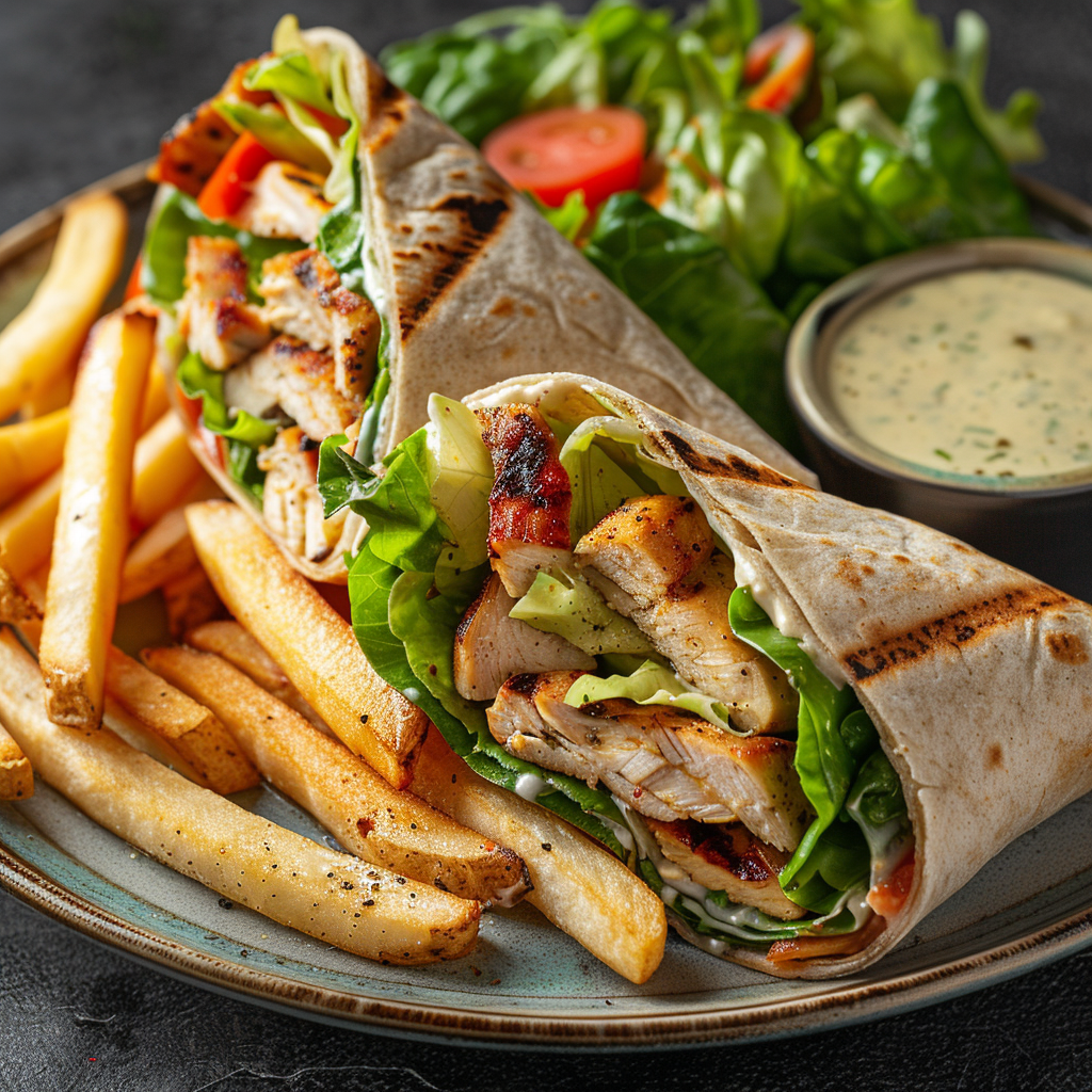Grilled Chicken Caesar Salad Wrap