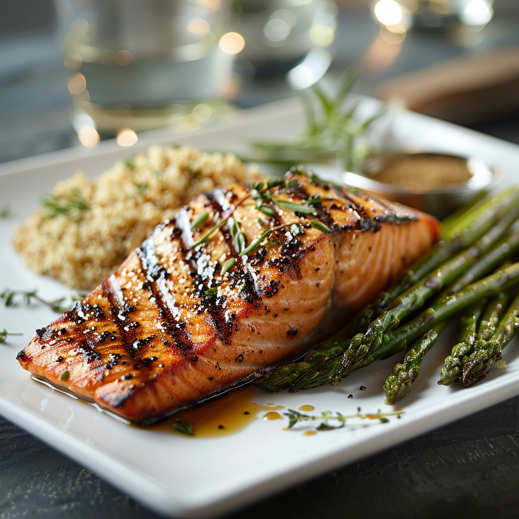 Grilled Salmon & Asparagus Plate with Quinoa: Healthy & Delicious Meal Idea 3 Grilled Salmon & Asparagus Plate with Quinoa