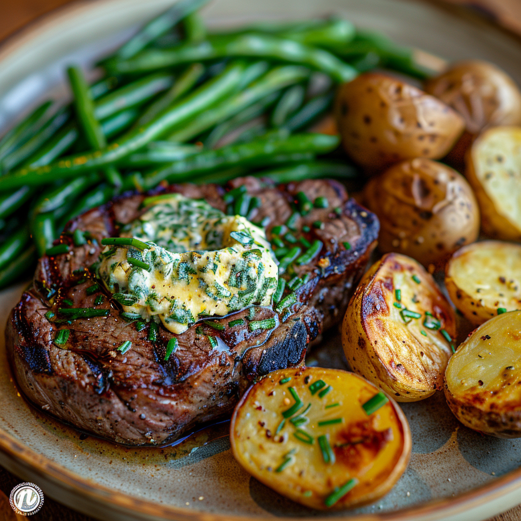 Grilled Steak with Herb Butter & Roasted Potatoes: Mouthwatering Recipe 3 Grilled Steak with Herb Butter & Roasted Potatoes