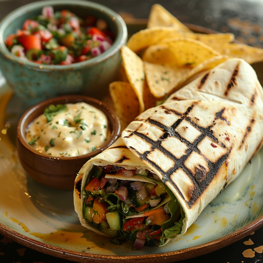Grilled Veggie & Hummus Wrap