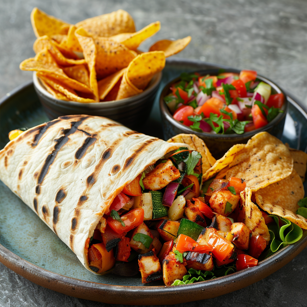 Grilled Veggie & Hummus Wrap