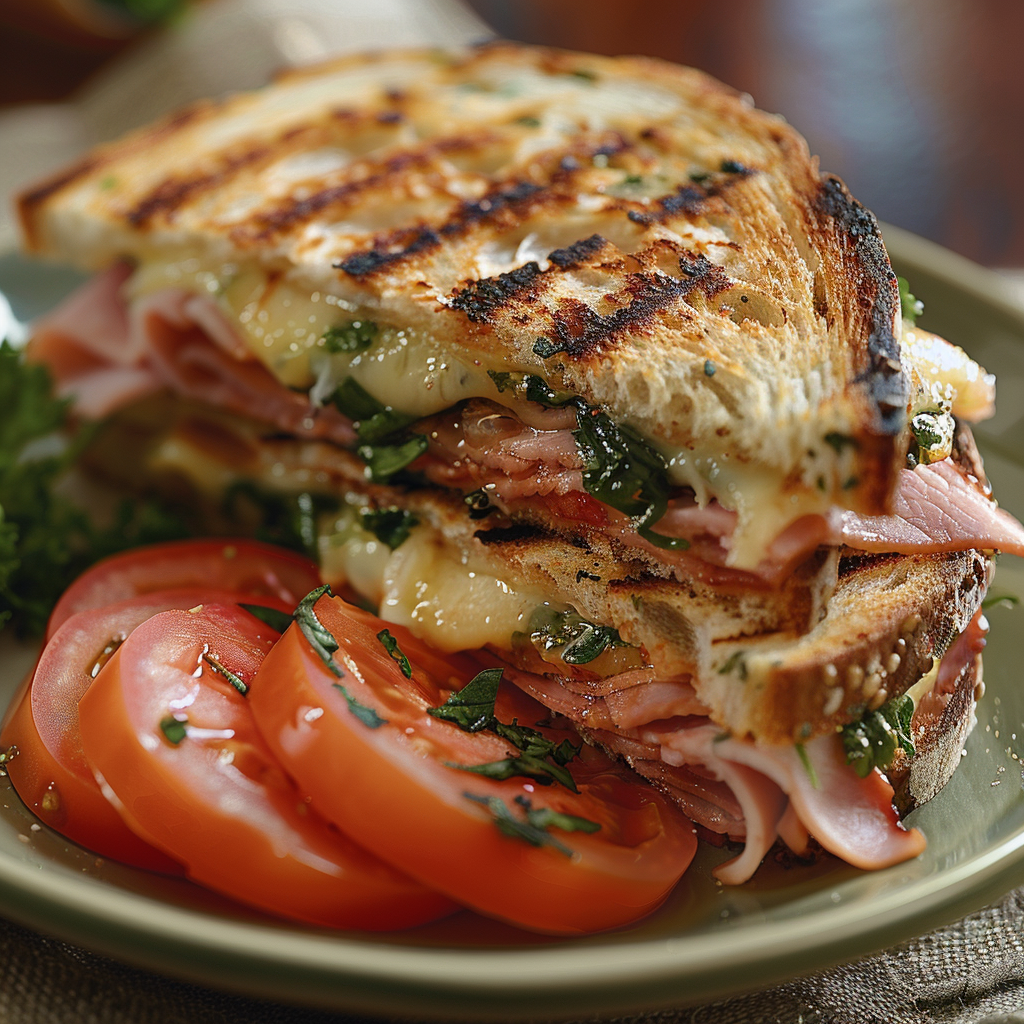 Ham & Cheese Panini with Tomato