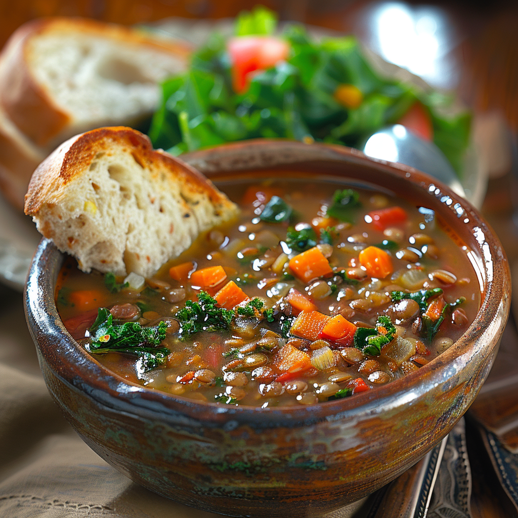 Lentil Soup with Kale & Carrots: Hearty & Healthy Comfort Food 4 Lentil Soup with Kale & Carrots