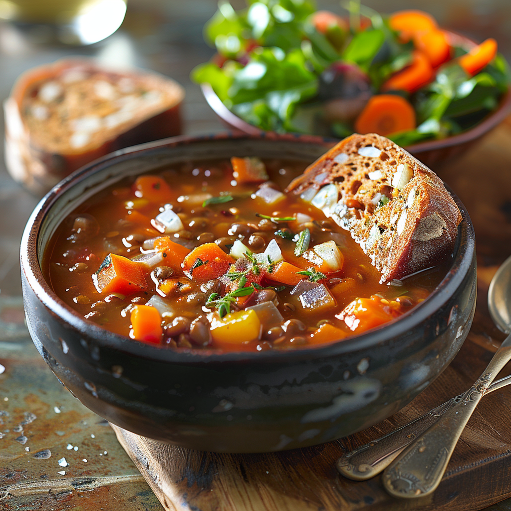 Lentil Soup with Root Vegetables (Low Fat): Healthy & Hearty Delight 3 Lentil Soup with Root Vegetables (Low Fat)