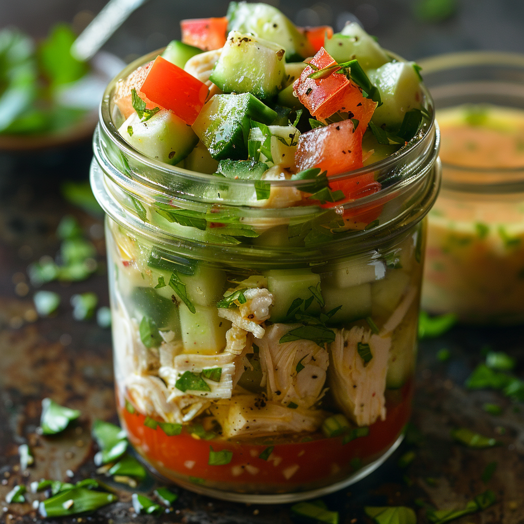 Mason Jar Greek Chicken Salads for the Week: Quick & Healthy Meal Prep Solution 2 Mason Jar Greek Chicken Salads for the Week